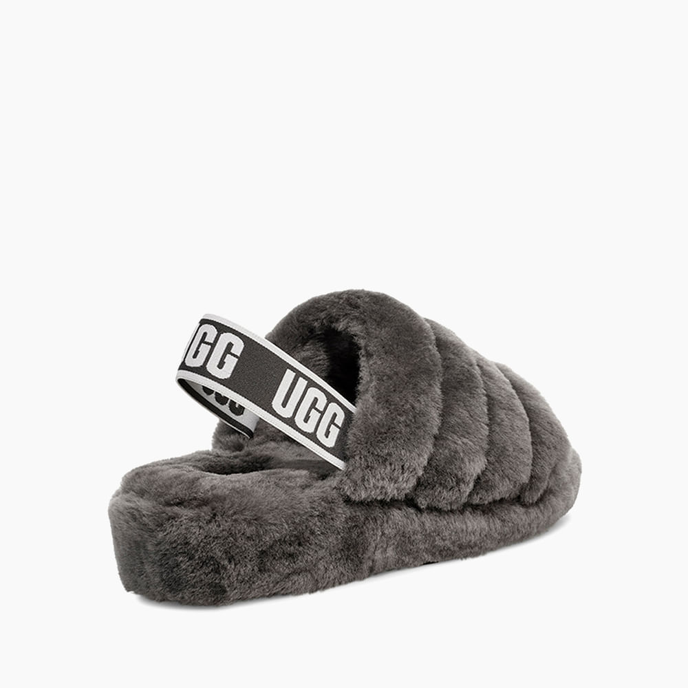 Sandália UGG Fluff Yeah Slide Cinza - lojaugg