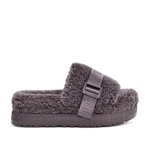 Sandália Flat Ugg Fluffita Cinza