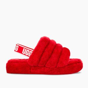 Sandália UGG Fluff Yeah Slide Juvenil Vermelho