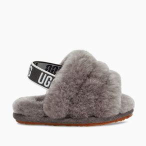 Sandália UGG Fluff Yeah Slide Baby Cinza