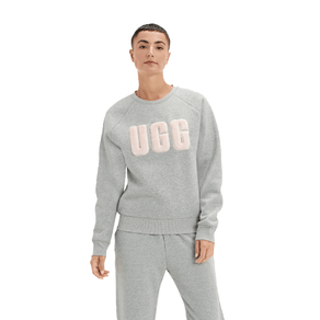 Moletom UGG Madeline Fuzzy Logo Crewneck Cinza