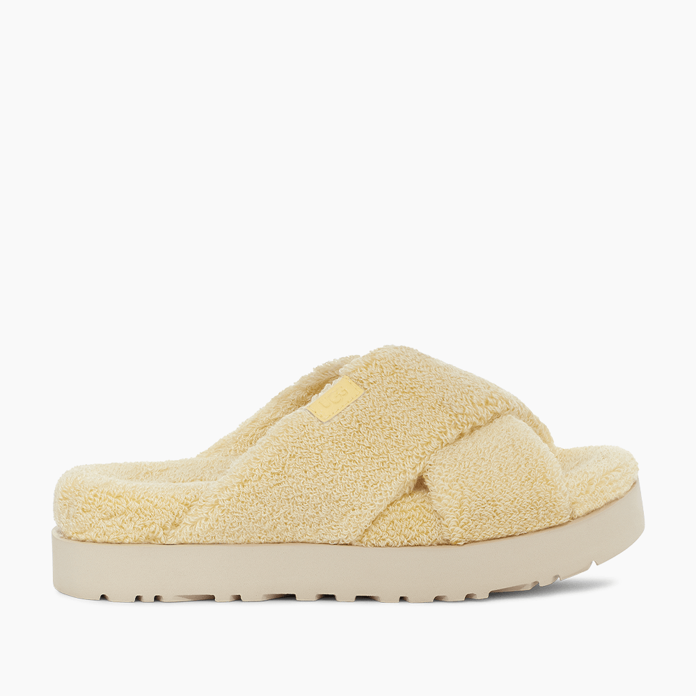 Slide UGG Fuzz Sugar Terry Cross Amarelo - lojaugg
