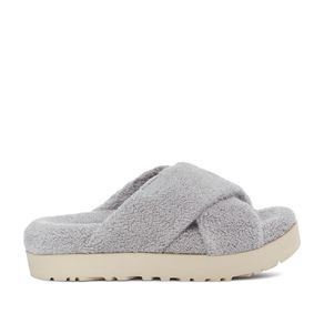 Slide UGG Fuzz Sugar Terry Cross Cinza