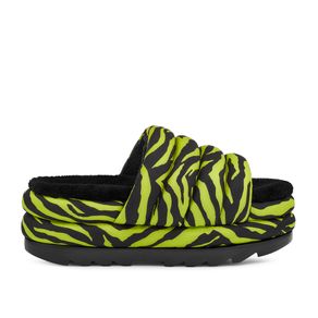 Sandália Flat UGG Maxi Slide Tiger Print Verde