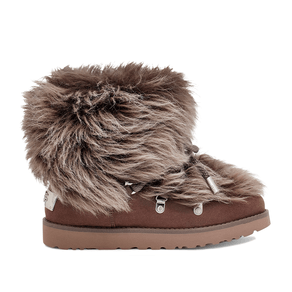 Bota Classic Posh Mini Fur Cinza