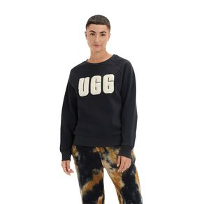 Moletom UGG Madeline Fuzzy Logo Crewneck Preto