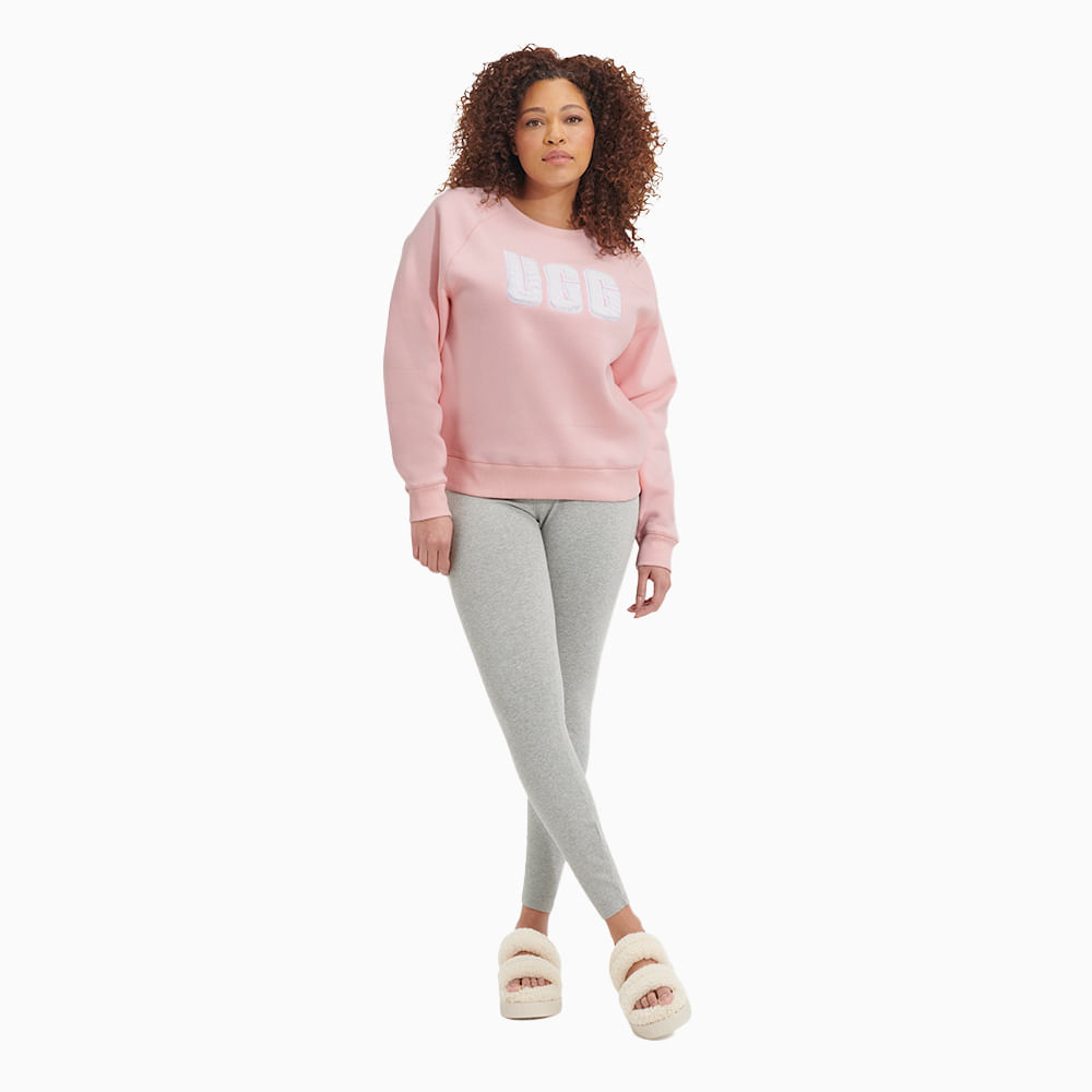 Moletom UGG Madeline Fuzzy Logo Crewneck Rosa - lojaugg
