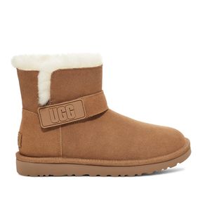 Bota UGG Mini Bailey Graphic Logo Strap Caramelo