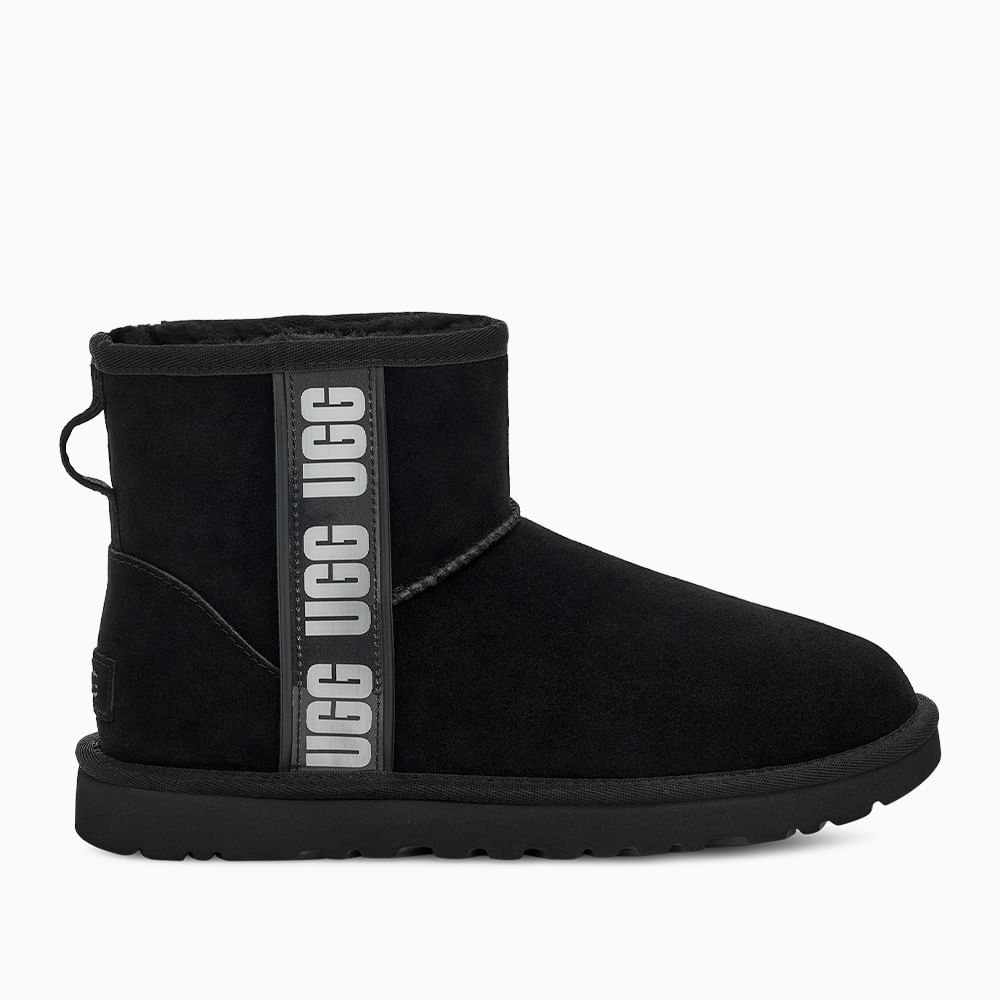Bota UGG Classic Mini Side Logo II Preto - lojaugg