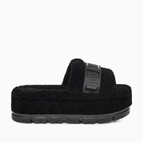 Sandália Flat UGG Fluffita Clear Preto