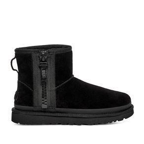 Bota UGG Classic Mini Zipper Tape Logo Preto