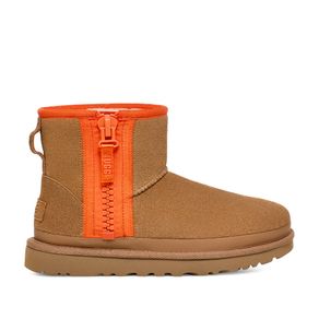 Bota UGG Classic Mini Zipper Tape Logo Caramelo