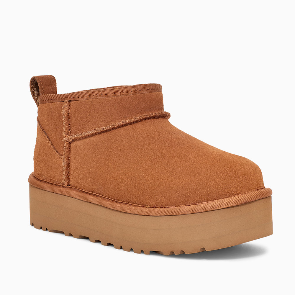 UGG Classic Ultra Mini Platform 24㎝ Bota UGG Juvenil Classic Ultra Mini Platform Bege - lojaugg