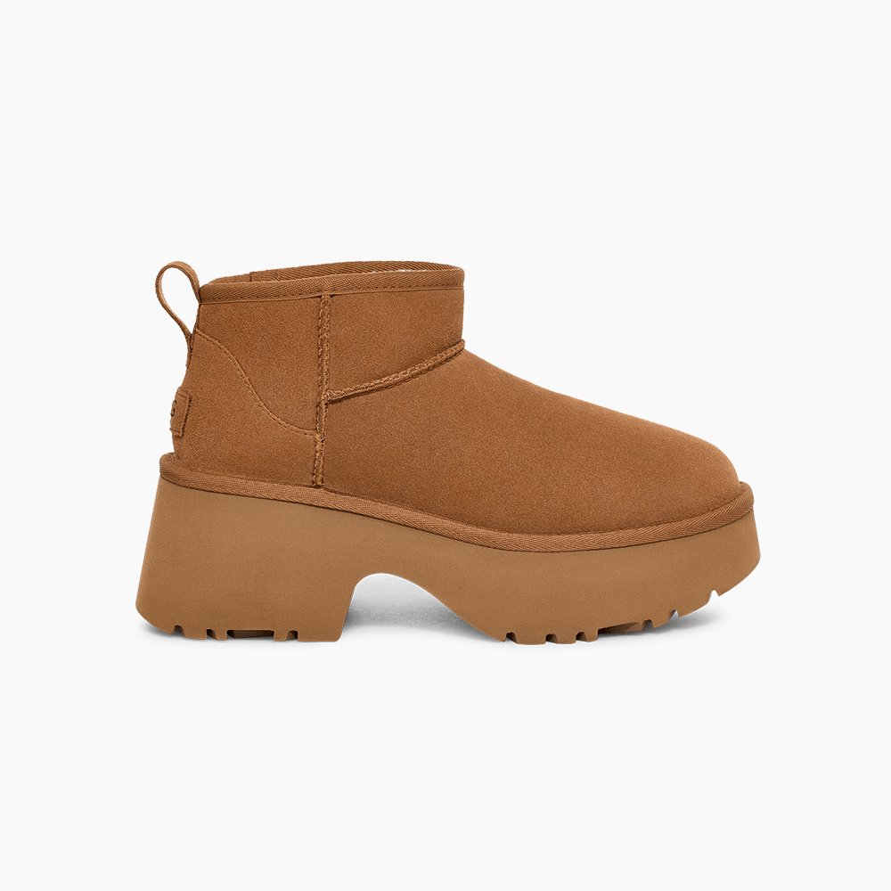 【UGG】Classic Ultra Mini New Heights Bota UGG Classic Ultra Mini New Heights Caramelo - lojaugg